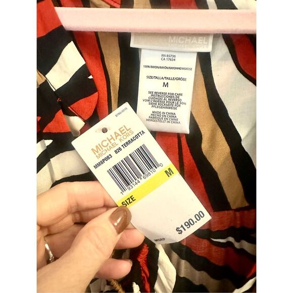 NWT MICHAEL Michael Kors Tunic Cover Up in a tiger print.  Size M - Picture 6 of 9